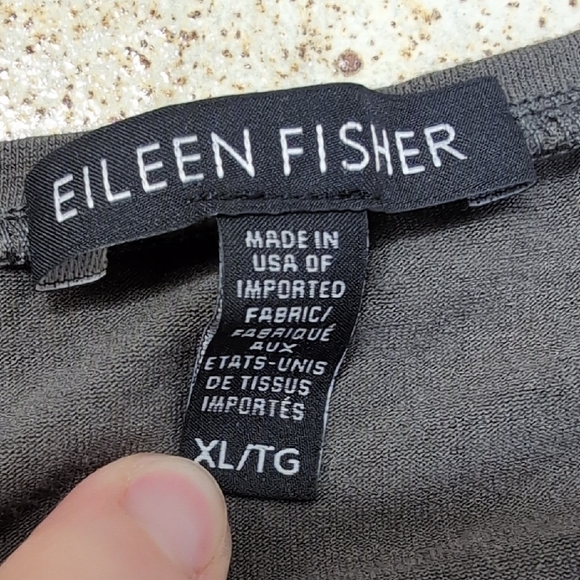 Eileen Fisher | Gray Stretchy Mini Dress with V Neck and 3/4 Sleeves Size XL 1X - Picture 2 of 8